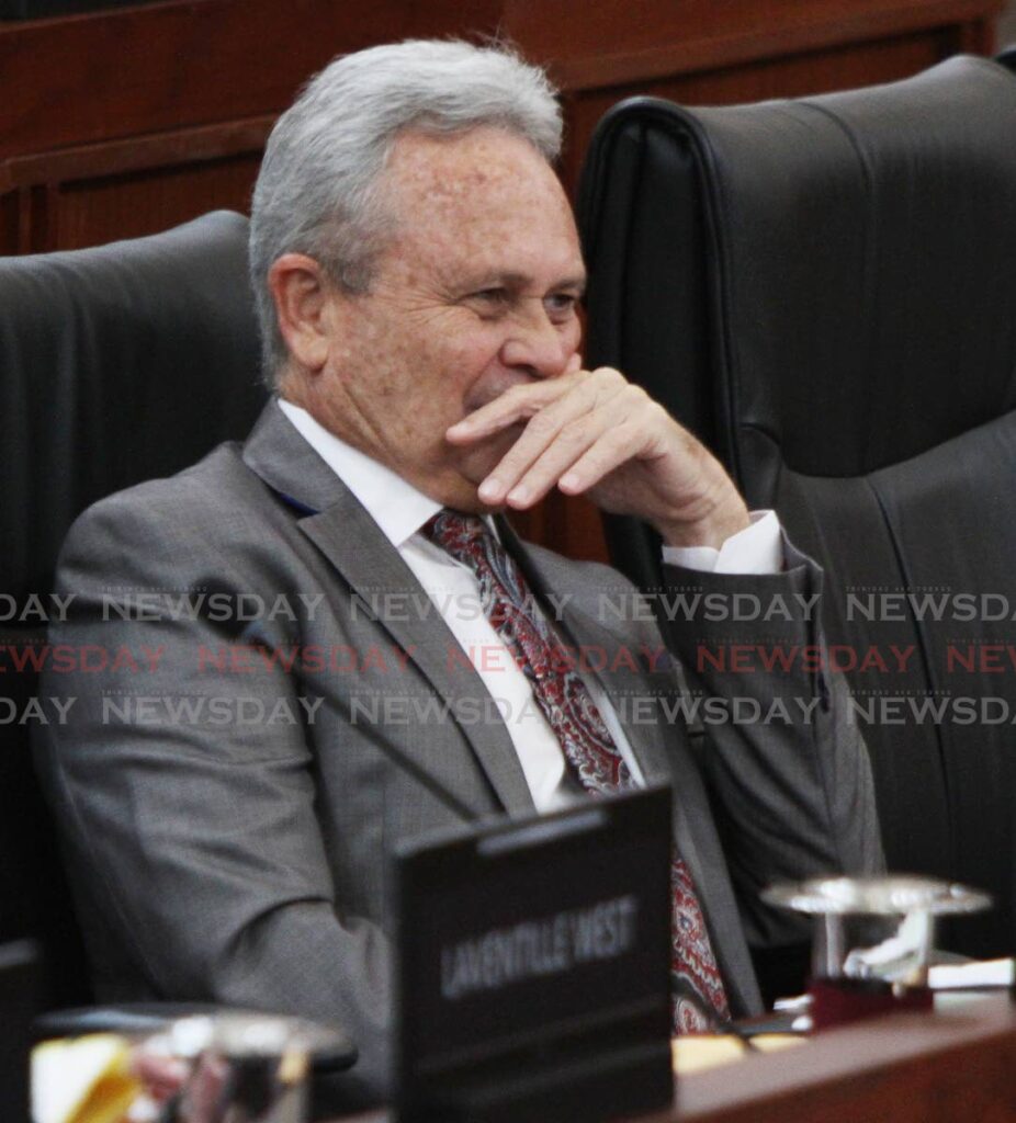 Finance Minister Colm Imbert during the sitting of the House of Representatives on Friday.  - Photo by Angelo Marcelle