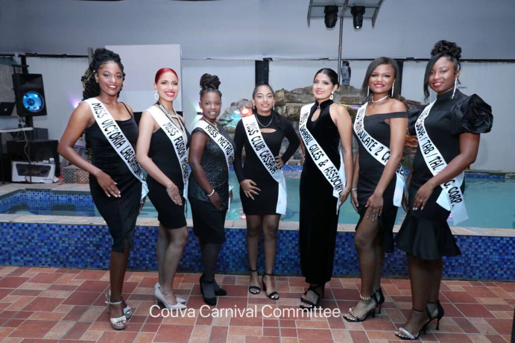 The seven delegates for the Miss Central Carnival Queen pageant - 