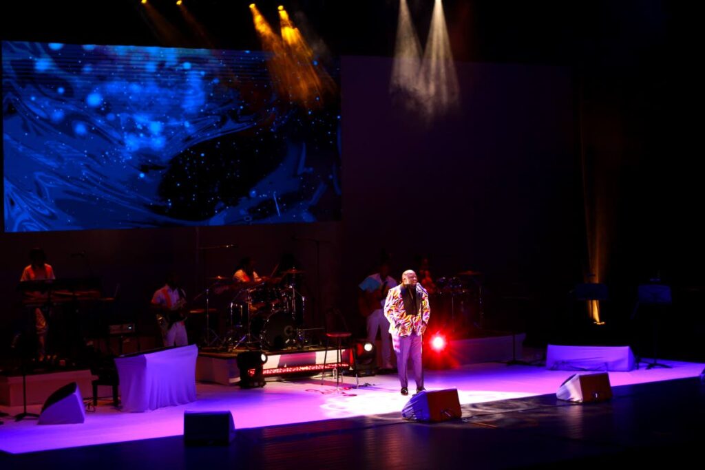 St Lucian artist Teddyson John performs during his concert, Stripped, at the Lord Kitchener Auditorium, National Academy for the Performing Arts (NAPA), Port of Spain, on February 8.
 