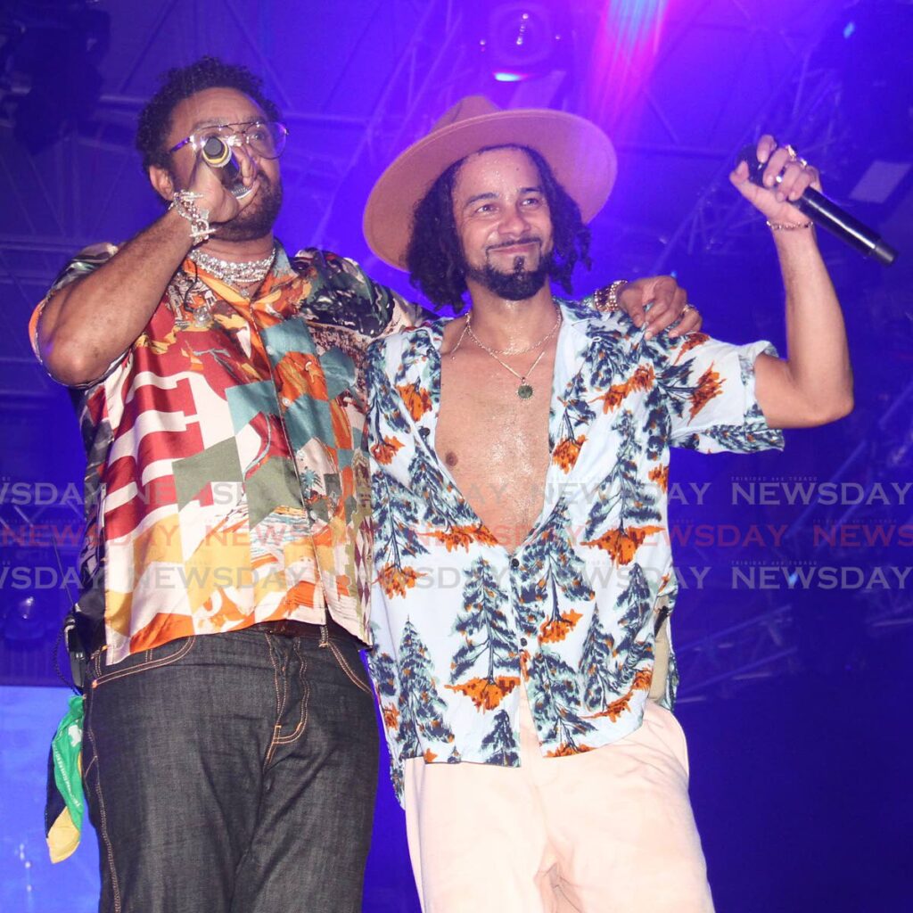 Kees Dieffenthaller, right, with dancehall super star Shaggy at Iz We on Tuesday night. Photo by Marvin Hamilton