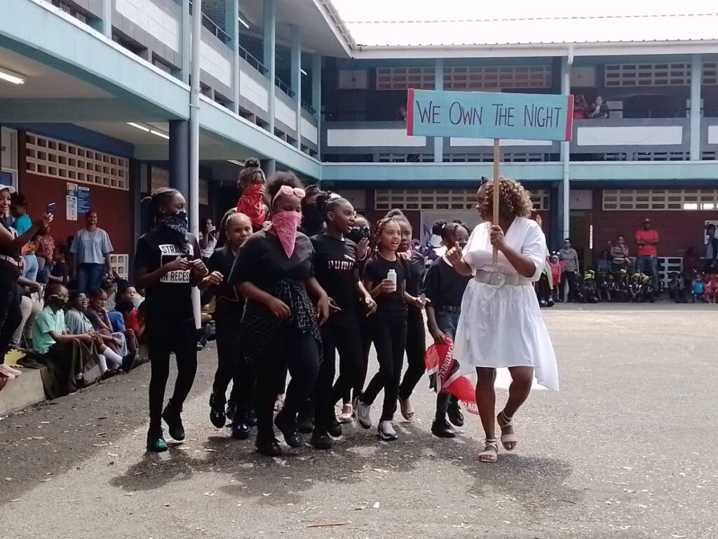  Standard four pupils from Edinburgh Government Primary School in Chaguanas present We Own the Night the Chaguanas . - 