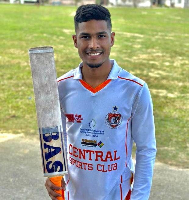 Central Sports batsman Kamil Pooran scored 200 not out against Alescon Comets. - 