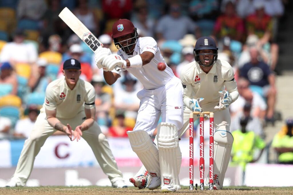 Shai Hope plays a shot during a Test match against England. AP Photo - 