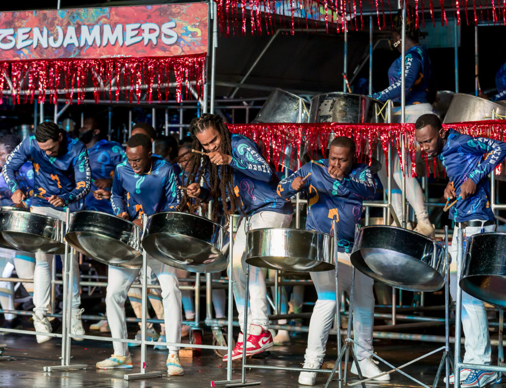 Katzenjammers players have fun during their Panorama-winning performance on Sunday at Parade Grouns, Bacolet. The band played Timothy 