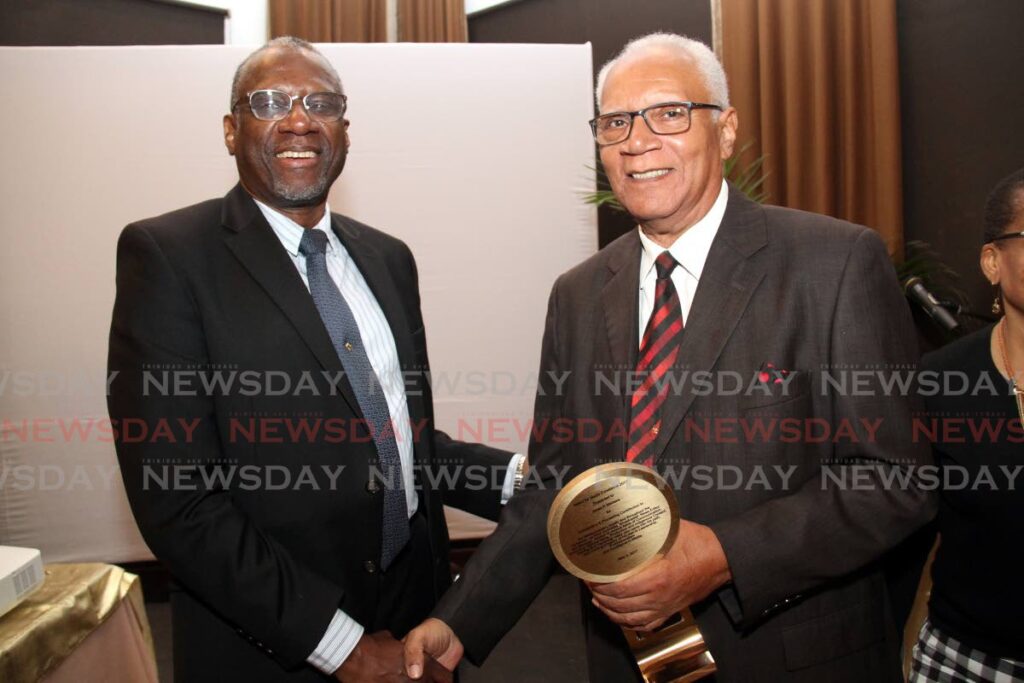 Terrence Farrell, left, and former Newsday editor-in-chief Jones P Madeira. File photo