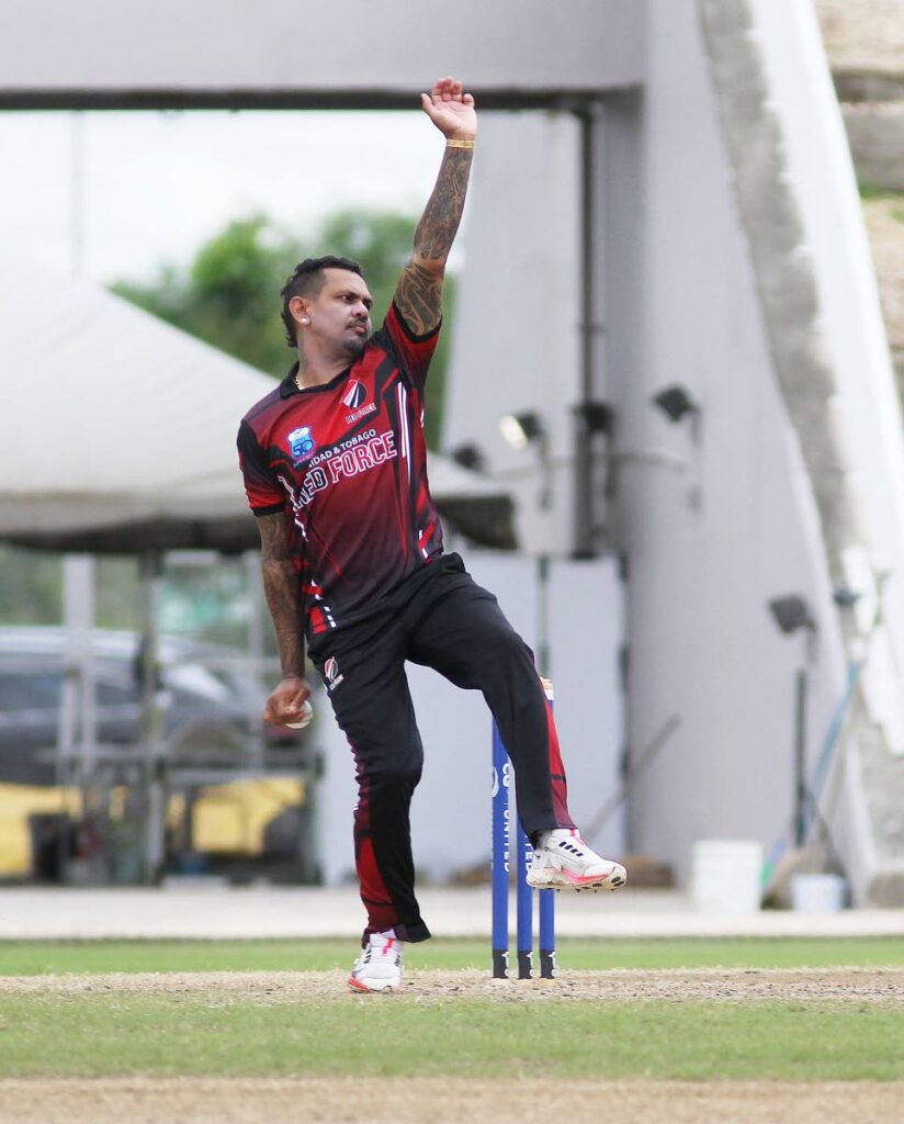 (FILE) Queen's Park Cricket Club's Sunil Narine ended the match against Clarke Road United 7/0, on Saturday, at the Queen's Park Oval, St Clair. - Lincoln Holder