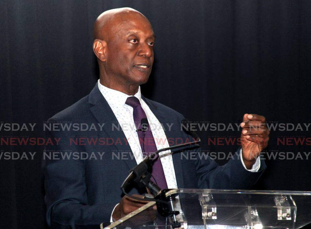 Governor and chairman of the Board of Central Bank of Trinidad and Tobago Alvin Hilaire makes his presentation during the public seminar on the global economy and potential  impacts on Trinidad and Tobago hosted by the United Nations Resident Co-ordinator's Office at the Hyatt Regency Hotel, Port of Spain.  - Photo by Ayanna Kinsale