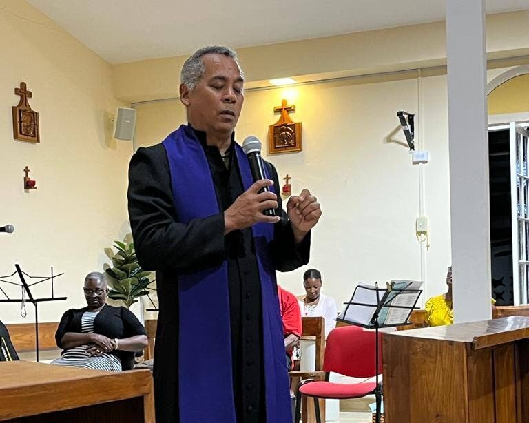 Fr Leslie Tang Kai delivers a sermon at church.  - Photo courtesy Leslie Tang Kai