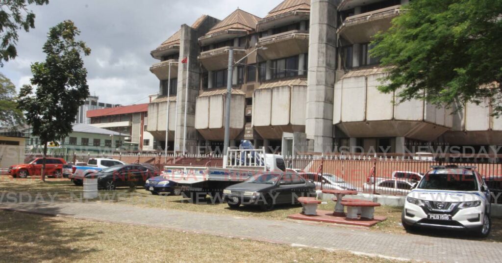 In this file photo, vehicles are seen parked in Woodford Square, Port of Spain without approval from the City Corporation. on March 7.  - Angelo Marcelle