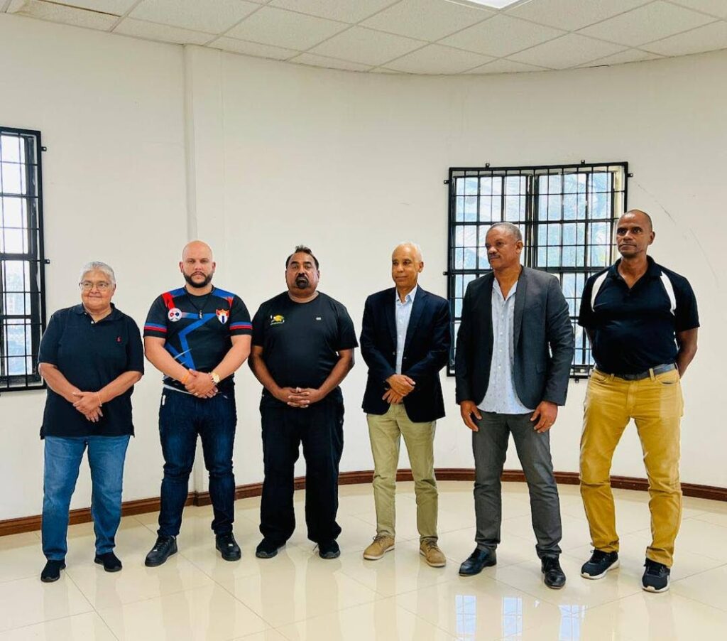 TT's Vasdev Bob Roopnarine, third from left, with other members of the newly appointed CRTTF executive. Roopnarine was appointed general secretary.  - 