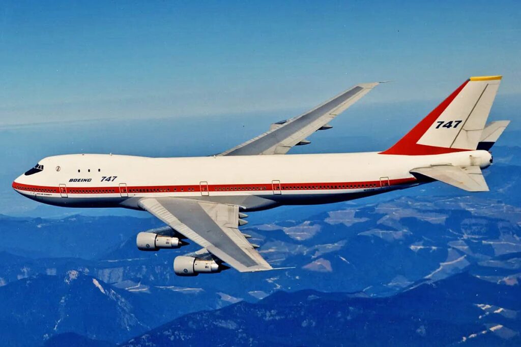 The first Boeing 747 flight was made in April 1967. - 