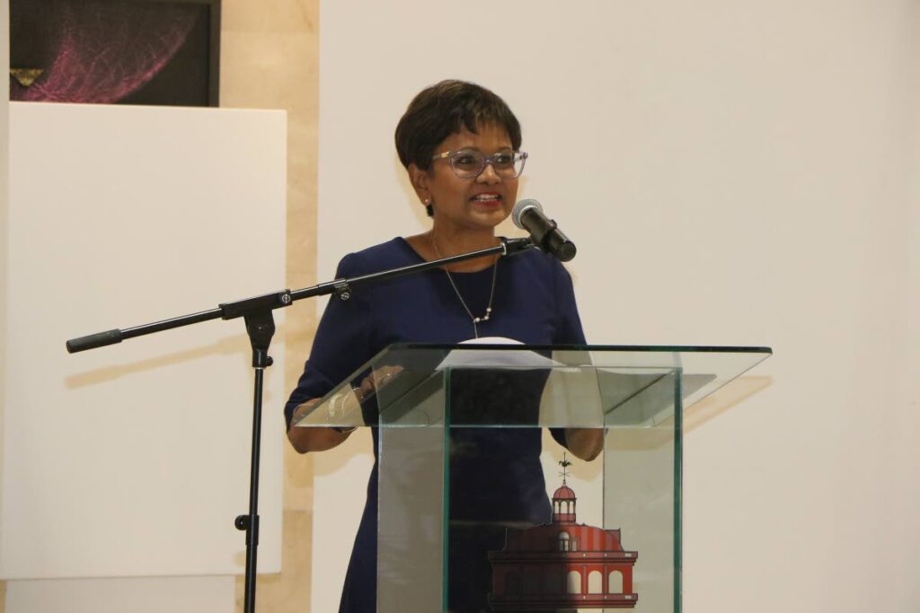 President Christine Kangaloo speaks at the launch for a parliamentary group of women legislators on Thursday.  - TT Parliament 