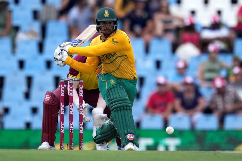 South Africa's Quinton de Kock plays a reverse sweep in the second T20 vs West Indies, at Centurion Park, in Pretoria, South Africa, Sunday. - AP