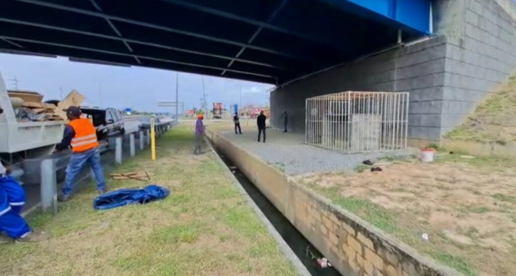 The Ministry of Works and Transport “evicted” a 42-year-old homeless man from underneath the Curepe Interchange on March 8.