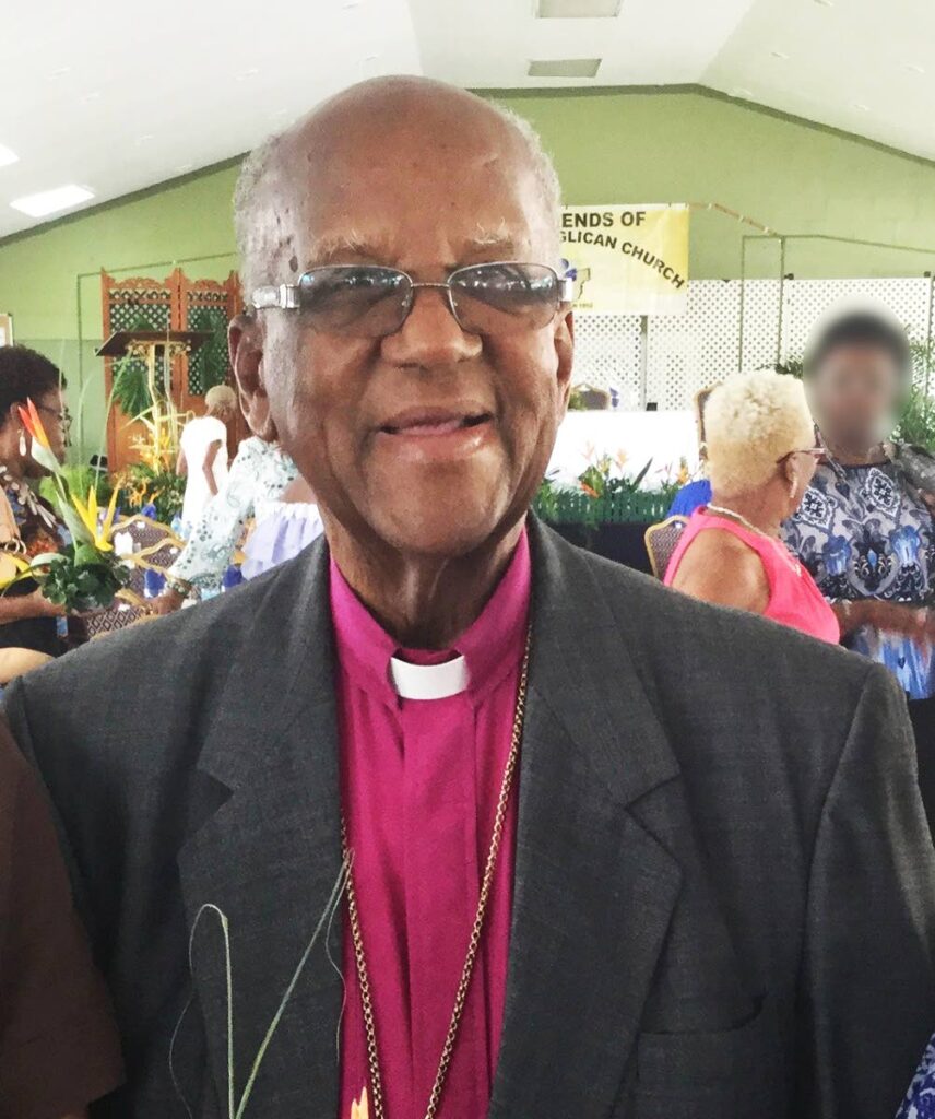 Retired Anglican Bishop, The Right Reverend Rawle Douglin, seen in this photo posted to the Facebook page of Mervyn L. Crichlow, who has died at the age of 90. - Mervyn L. Crichlow