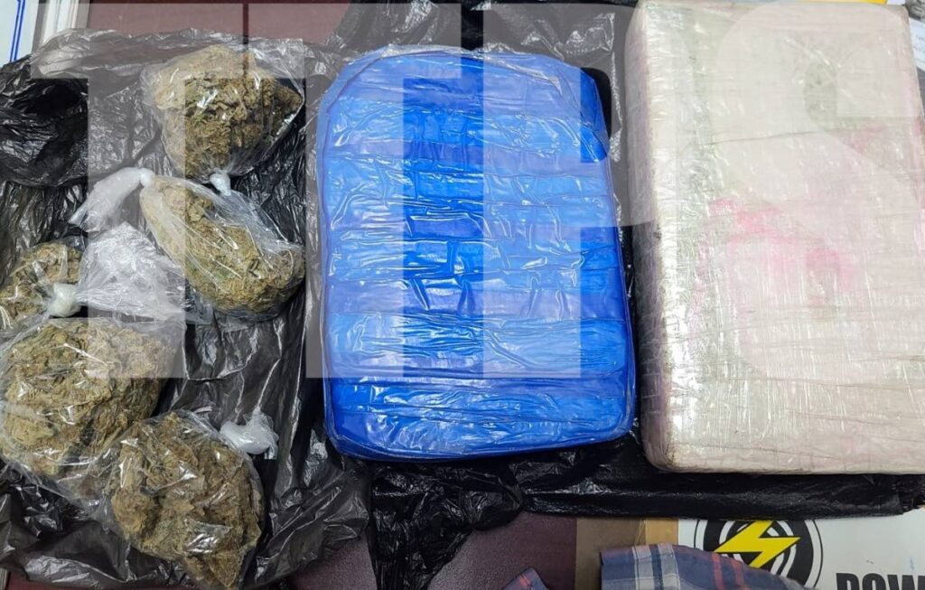 The packages of marijuana police said they recovered during a traffic stop in Couva on Good Friday.  - Photo courtesy TTPS