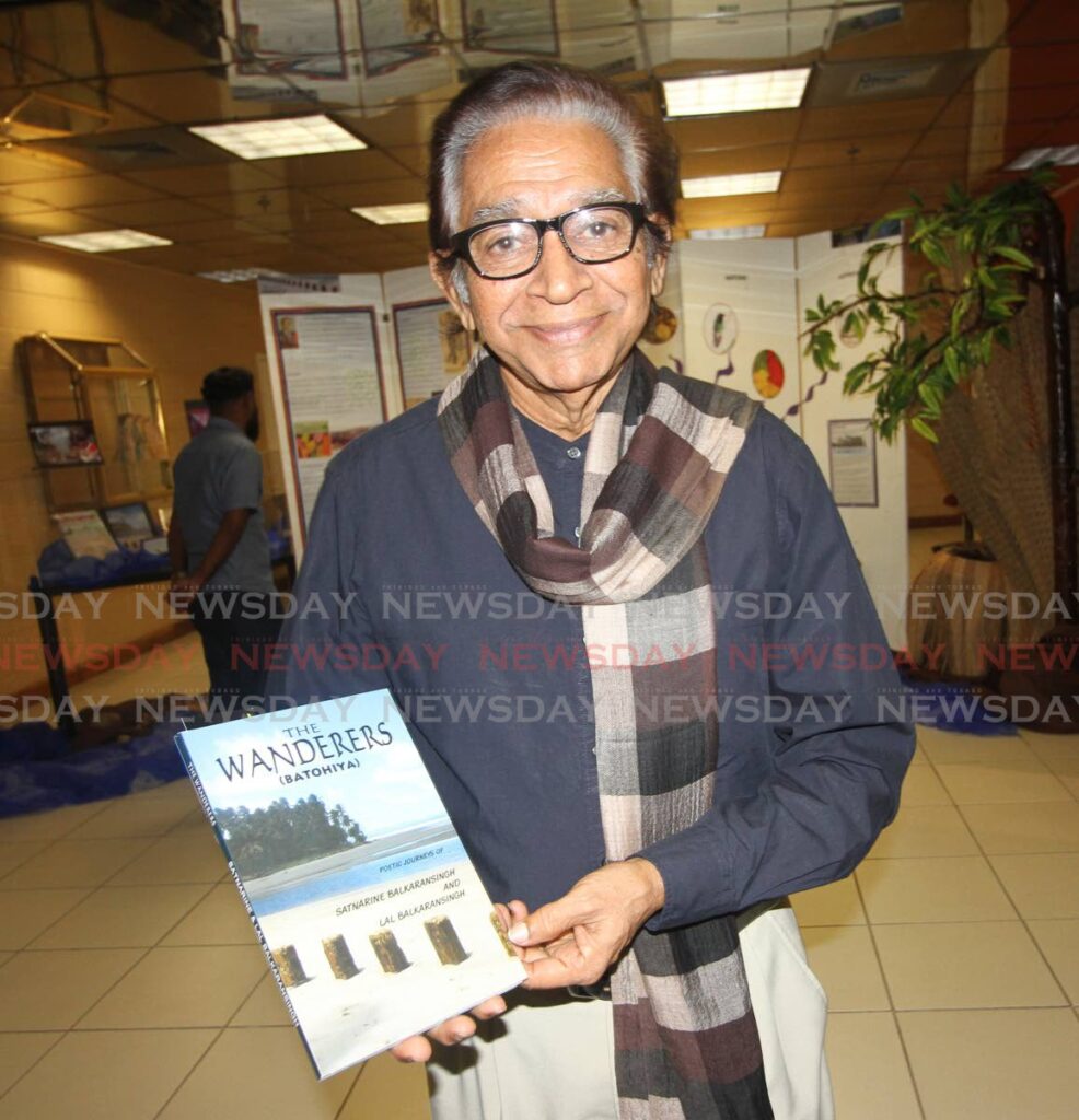 Co-author of the Wanderers (Batohiya) Dr Satnarine Balkaransingh at the launch of the book at Nalis, Port of Spain. - Angelo Marcelle