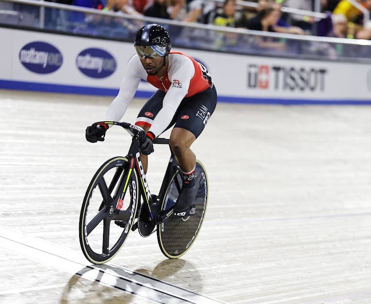 TT's Nicholas Paul in action at the UCI Nations Cup in Canada on Sunday.  - UCI Track Cycling 