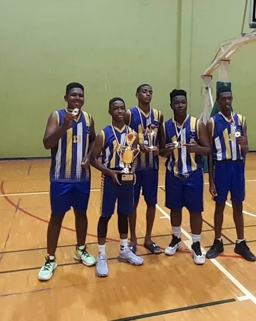 Fatima College Under-15 basketballers celebrate winning the Under-15 boys title - courtesy Yeshowah Campbell-Smith Facebook page