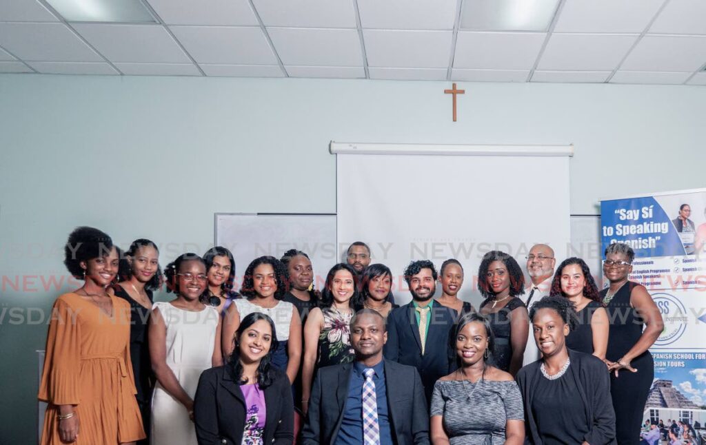 In his February 2020, file photo a group students from various professions who sharpened their Spanish speaking skills at the DSS Educational Institute.  - Grevic Alvarado