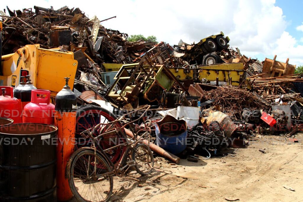 Scrap iron and other materials at the West Indian Salvage and Recycling Company, Kelly Village, Caroni. - Photo by Ayanna Kinsale