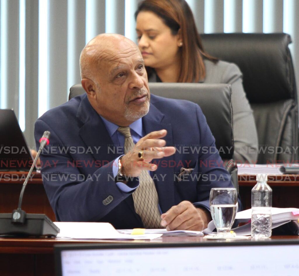 Paria commission of enquiry chairman Jerome Lynch, KC, during a sitting at Tower D, Waterfront, Port of Spain on February 25. - Photo by Angelo Marcelle