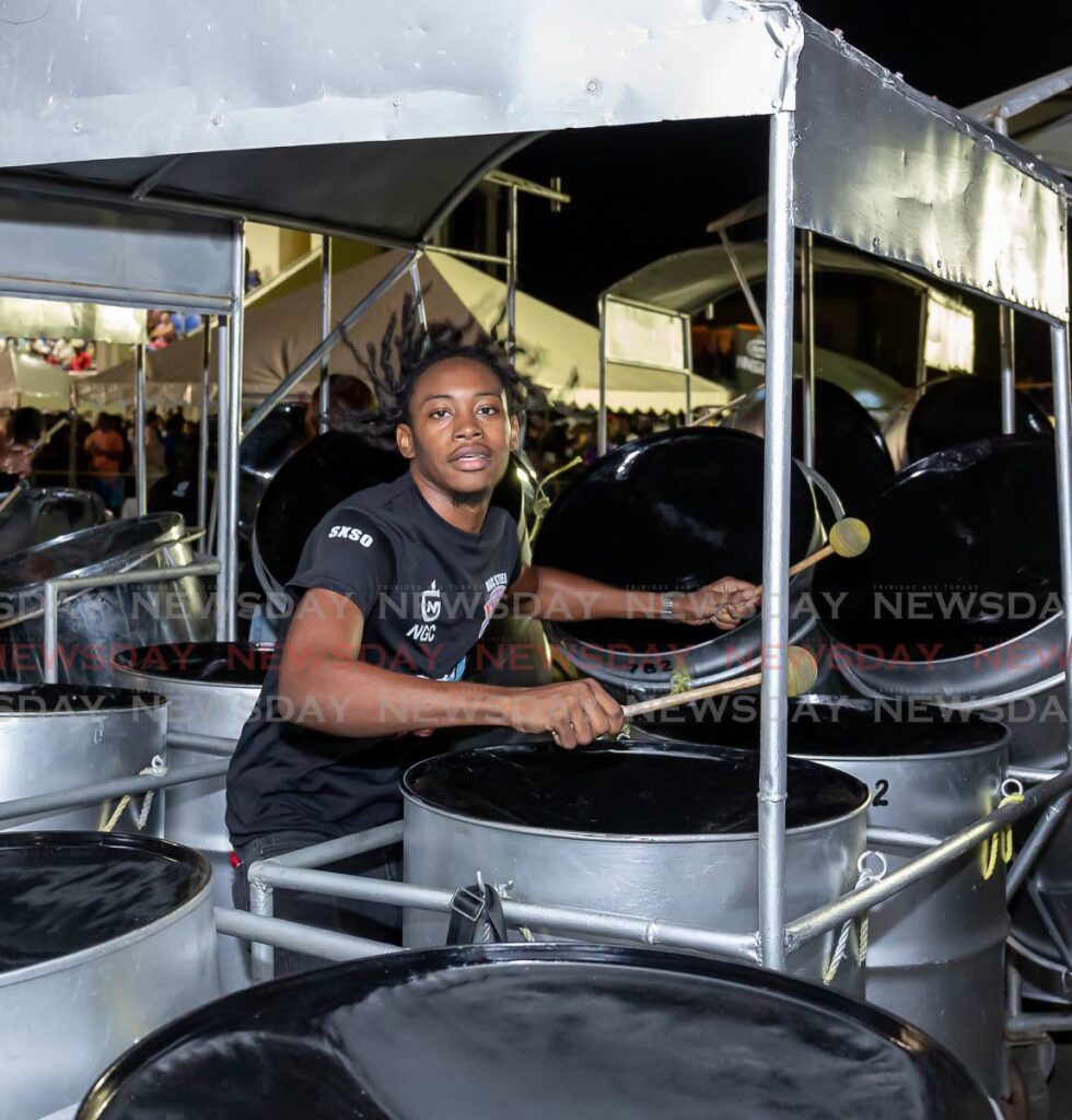FILE: The NGC Steel Explosion Steel Orchestra player performs at Buccoo Integrated Facility. Carnicopia’s Carnival week-long cultural activities will feature traditional and conventional mas, J’Ouvert, pan and calypso. - David Reid