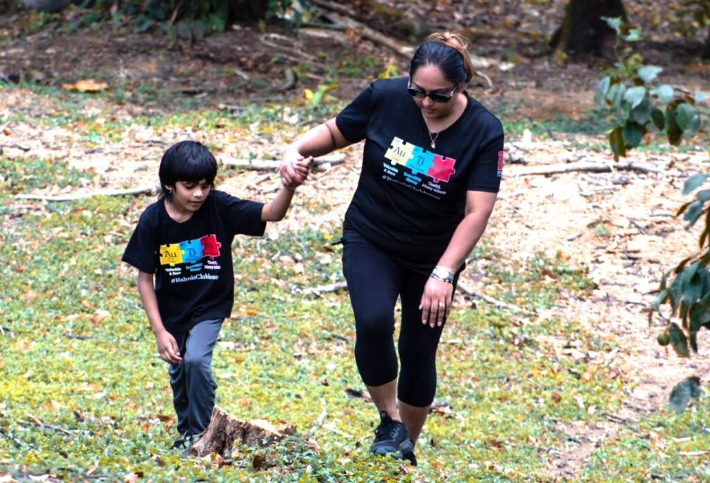 Simran and his mom at a picnic organised by Rahul's Clubhouse, as Wild Fowl Trust, Point-a-Pierre. - Courtesy  Alex Singh
