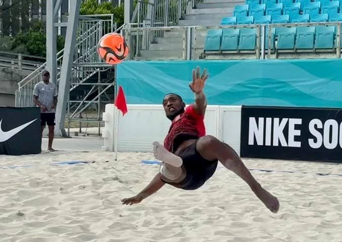 Trinidad and Tobago beach soccer player Shallun Bobb. - TTFA Media