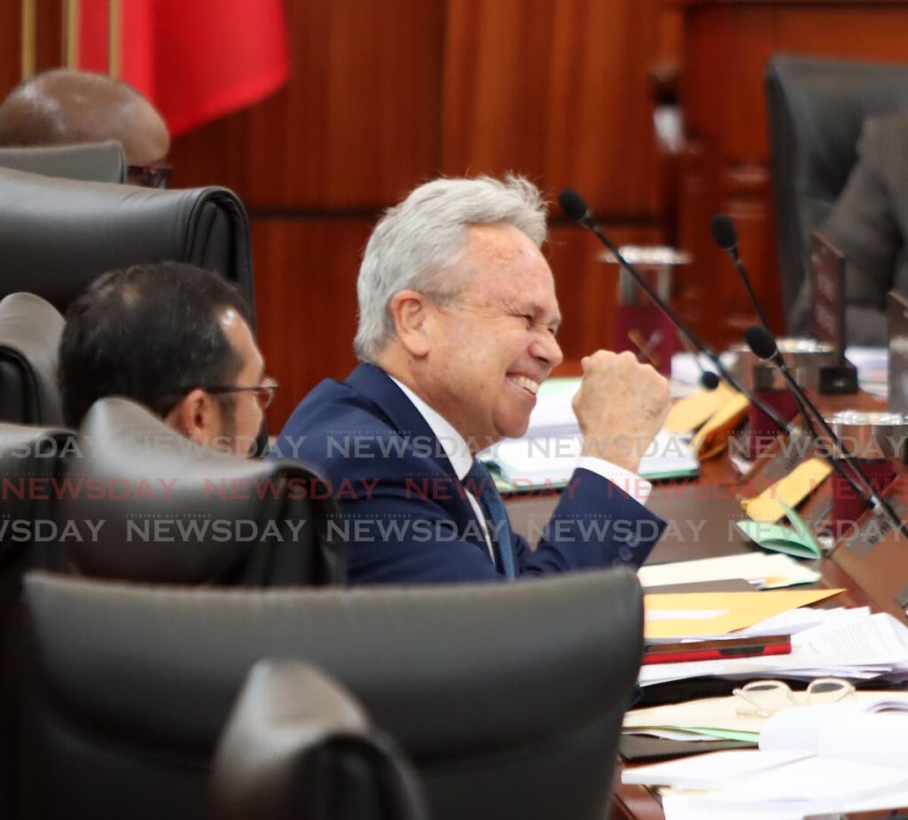 Finance Minister Colm Imbert during the sitting of the Lower House on Wednesday. - ROGER JACOB