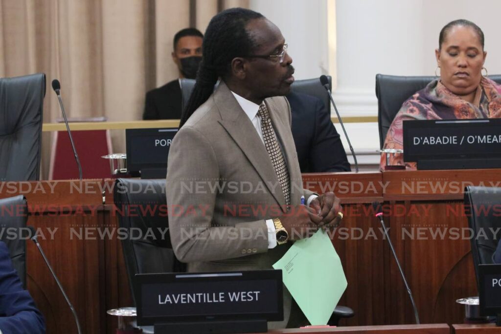 Minister of National Security Fitzgerald Hinds responding to a question during the sitting of the House of Representatives at the Red House. 