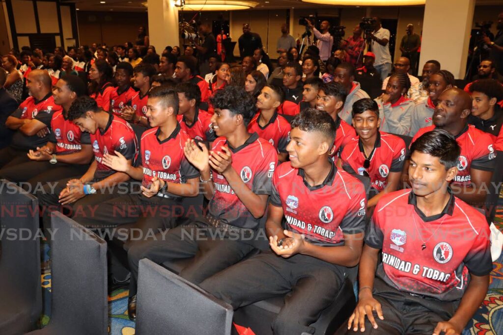 Members of the TT under-15 boys' cricket team were among the junior athletes celebrated by the Ministry of Sport on Thursday at Hilton Hotel, St Ann's. - ROGER JACOB