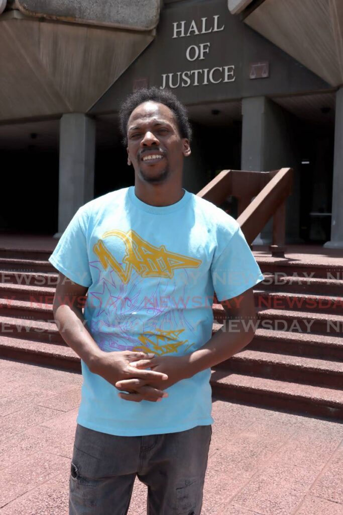 Donnell Inniss stands outside the Hall of Justice on May 12. He spent 14 years in jail awaiting trial for murder and was freed after a five-month trial.  - ROGER JACOB