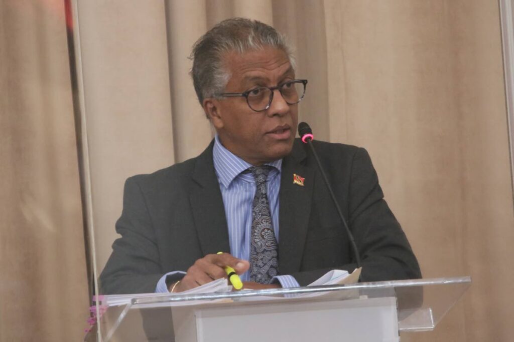 UNCLOG THE SYSTEM: Attorney General Reginald Armour, SC, moving the Second Reading of the Miscellaneous Provisions (Trial by Judge Alone) Bill, 2023 in the Senate on Friday. PHOTO COURTESY OFFICE OF THE PARLIAMENT  - Off of the Parl