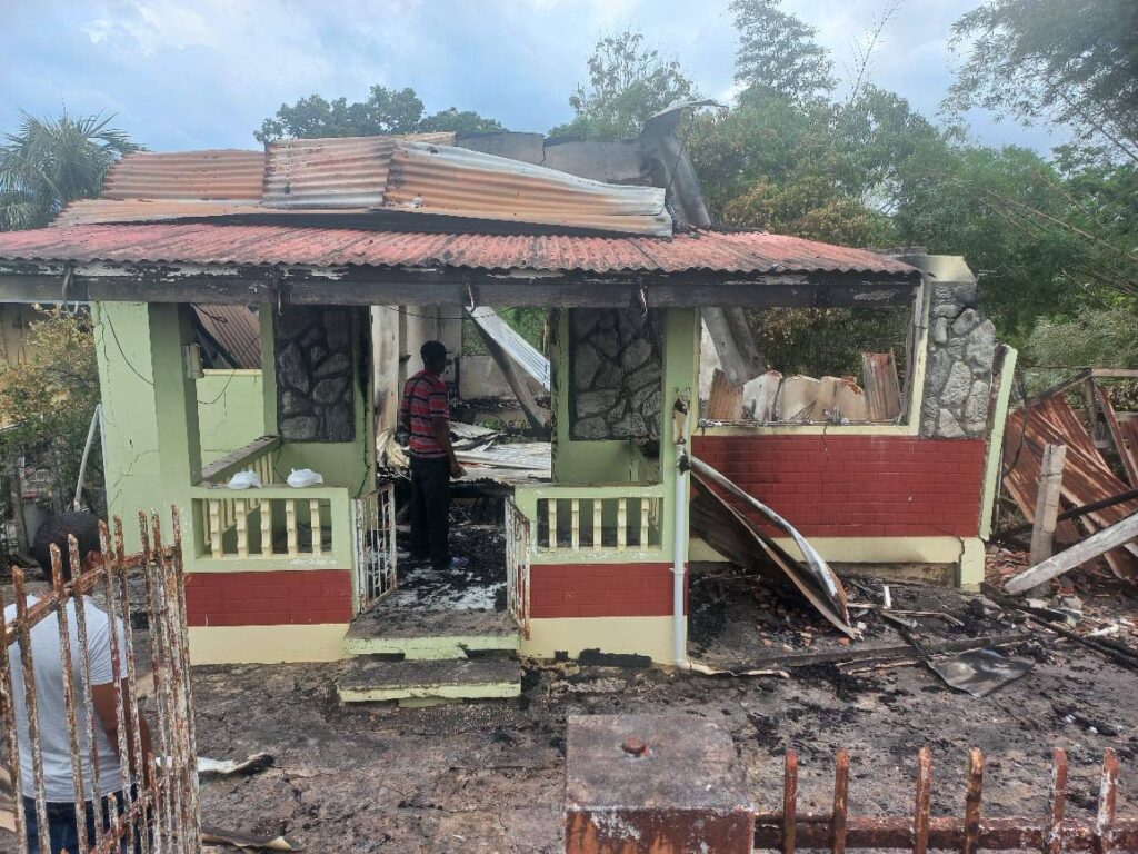 The house that was destroyed by fire on Tuesday at St Croix Road, Princes Town.  - 