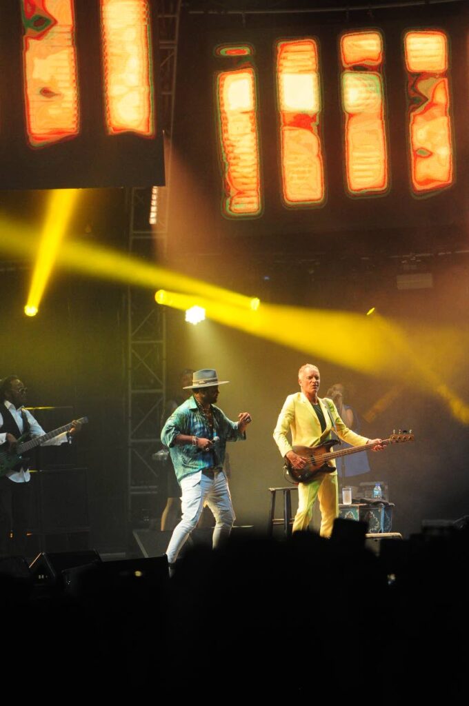 Sting and Shaggy on stage at the St Lucia Jazz & Arts Festival on May 14.