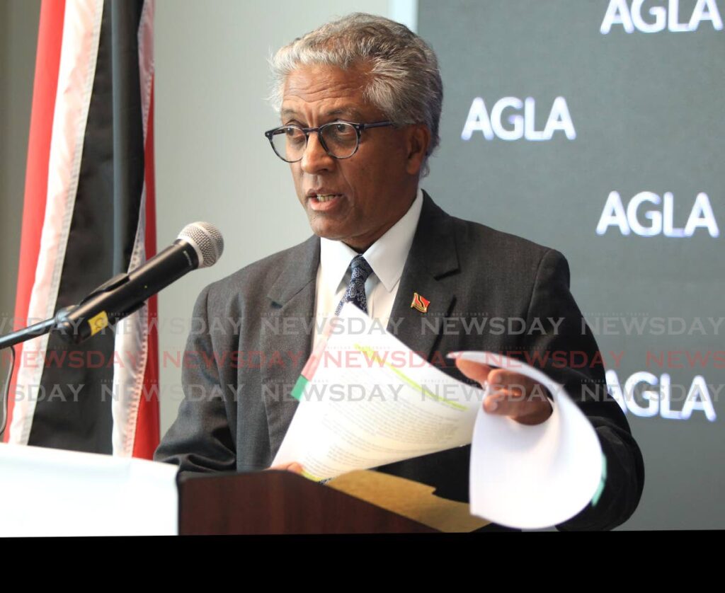 Attorney General Reginald Armour, SC, at his press conference on Thusday following the Privy Council ruling, hours earlier. PHOTO BY AYANNA KINSALE - 