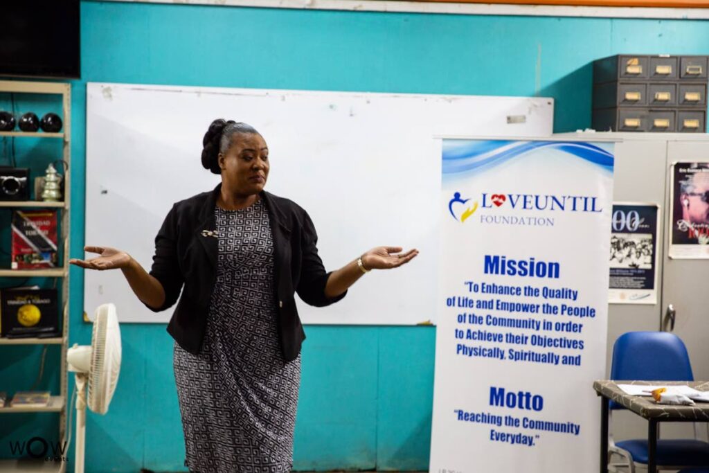 Carla Watkins Bourne facilitates a session on Sense of Self, at the Loveuntil Becoming Woman workshop held at the Success Laventille Secondary School in partnership with Republic Bank. - 