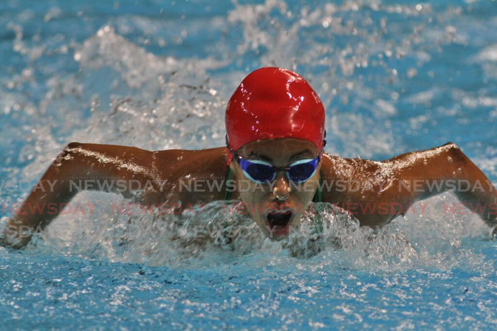The breaststroke finals of the National Open Long Course Championships on Friday night at the National Aquatic Centre in Couva. - Marvin Hamilton