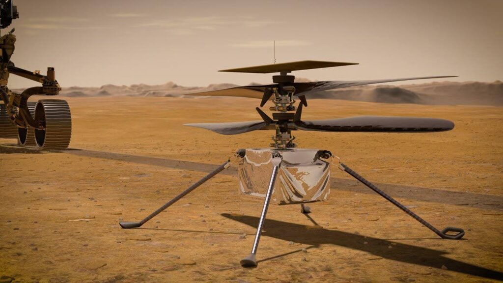 Ingenuity is a small robotic helicopter operating on Mars. - 