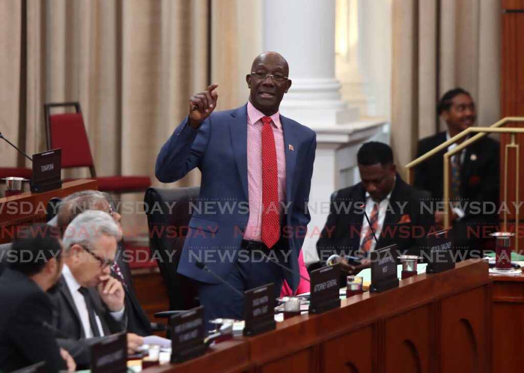 The Prime Minister in Parliament on Wednesday.  - Photo by Roger Jacob
