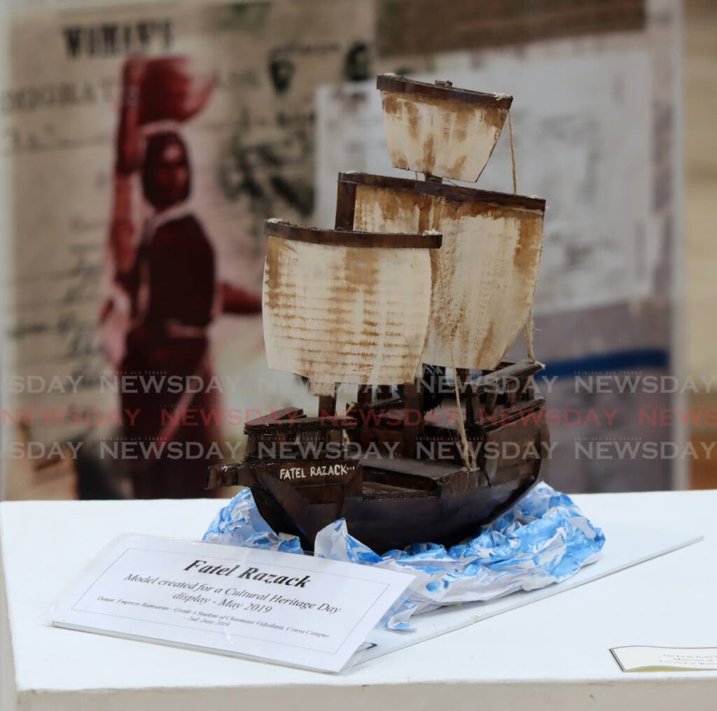 A model of the Fatel Razack on display at the Rotunda Art Gallery, Red House as part of an exhibition for Indian Arrival Day. - ROGER JACOB