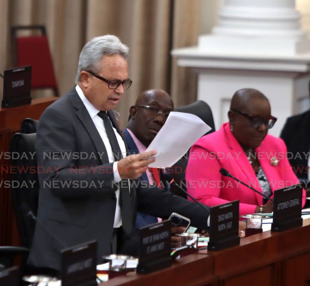 Finance Minsister Colm Imbert who piloted the Valuation of Land (Amendment) Bill, 2023 on Wednesday. PHOTO BY ROGER JACOB - 