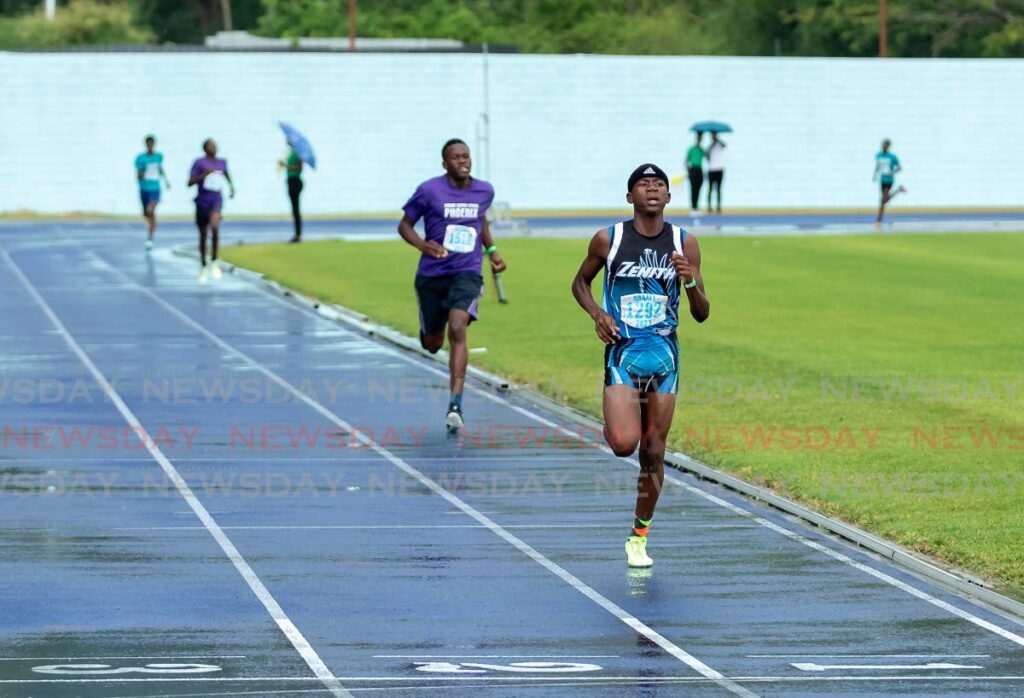 Thirteen-year-old Malique Young, of Zenith Club, Tobago won the Boys 2 lap open 800 meters in the Mason hall Police Youth Club Juvenile Classic 2 at the Dwight Yorke Stadium, Bacolet, on Sunday  - David Reid