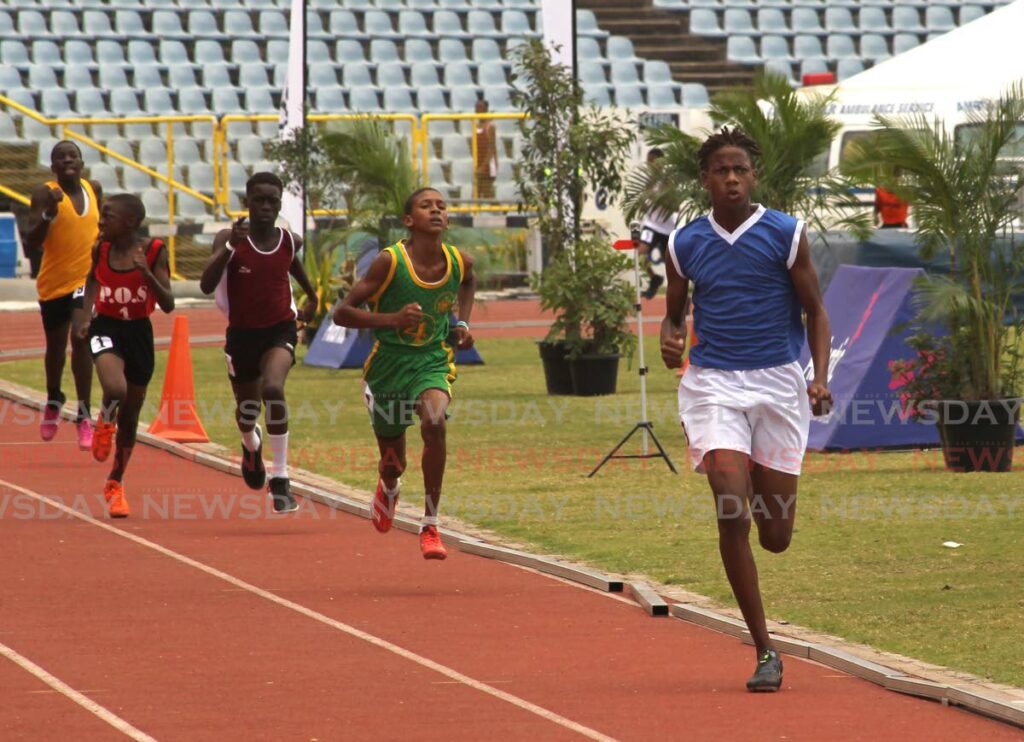 In this May 22, 2019 file photo, athletes compete in the Atlantic National Primary Schools Track and Field Championships, at the Hasely Crawford Stadium, Mucurapo.  - ROGER JACOB