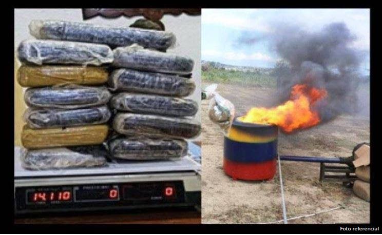 Cocaine destined for TT destroyed in Guara, Monagas State, Venezuela on Monday. PHOTO COURTESY TANE TANAE - 