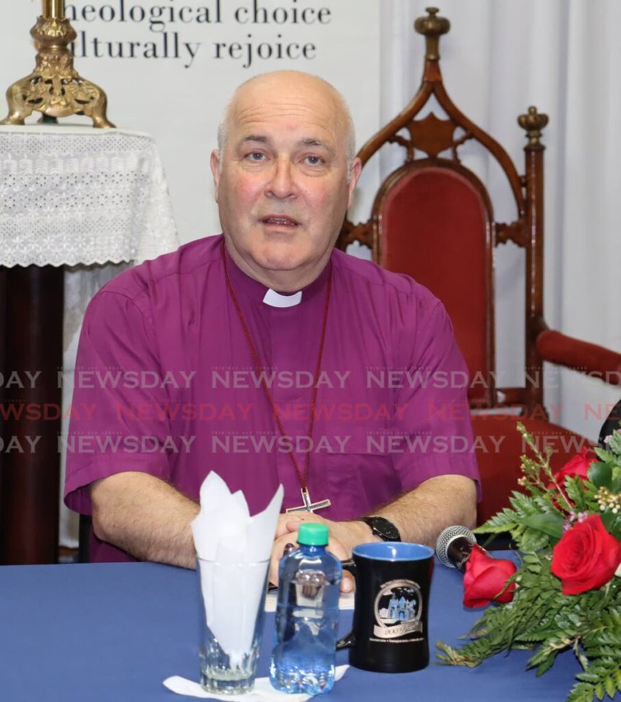 Archbishop of York Stephen Cottrell speaks to the media on Thursday after he arrived in Trinidad and Tobago for the 200th anniversary celebrations of the Holy Trinity Cathedral in Port of Spain. - Photo by Roger Jacob