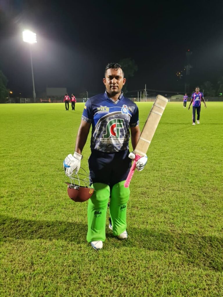 Nicholas Sookdeosingh struck a century for Police against Glenora in the North Zone T20 final. 