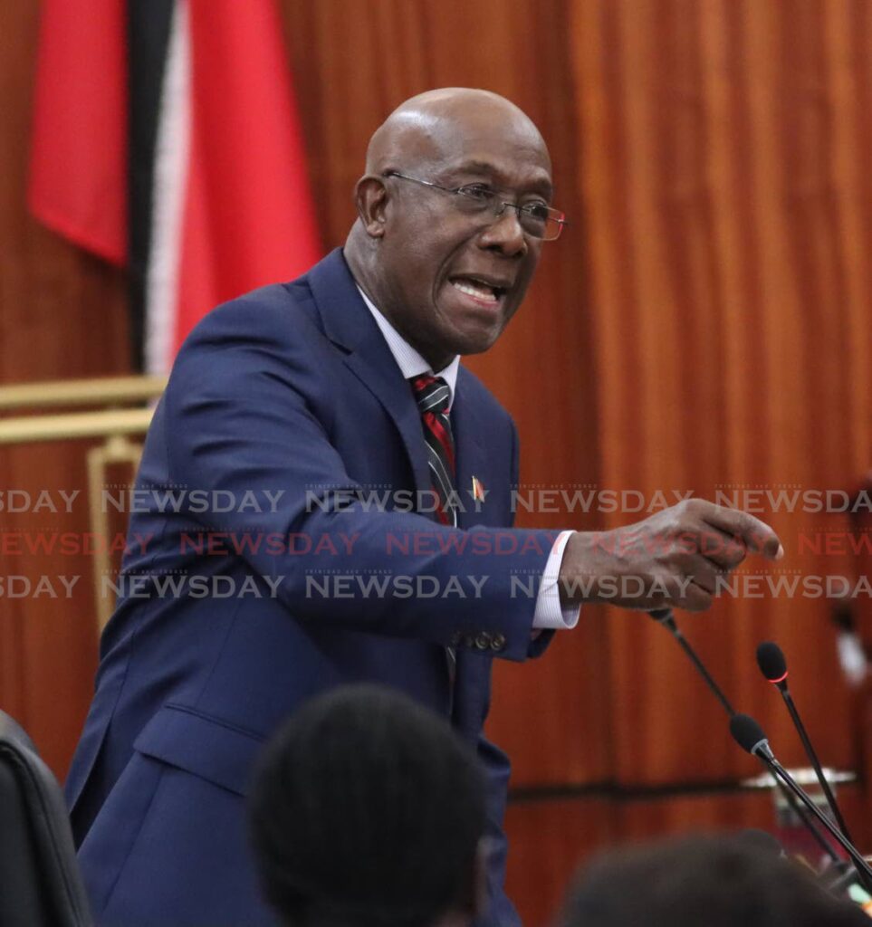Prime Minister Dr Keith Rowley answers questions in the House of Representatives on Tuesday. - Photo by Angelo Marcelle