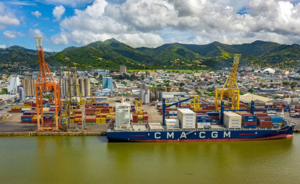 A cargo ship docked at the Port of Port of Spain. - File Photo/Jeff Mayers